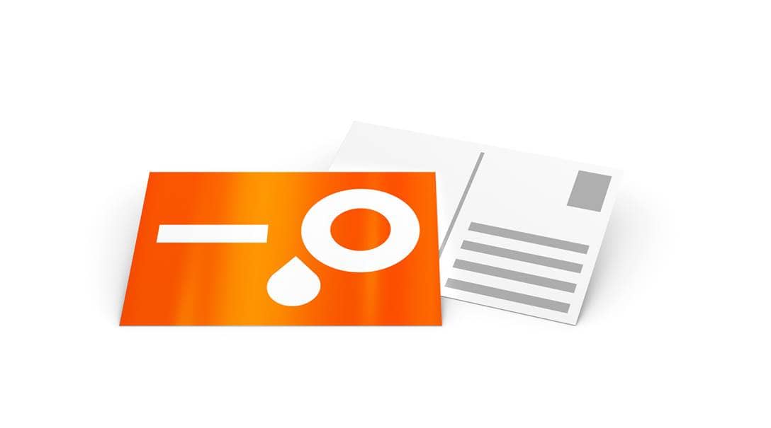 Aansichtkaarten met uv lak en laminaat