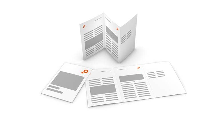 Folders zigzagvouw staand