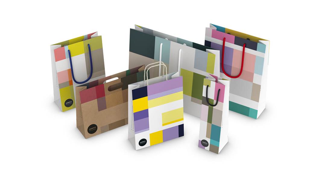 Monsterset papieren draagtassen neutraal