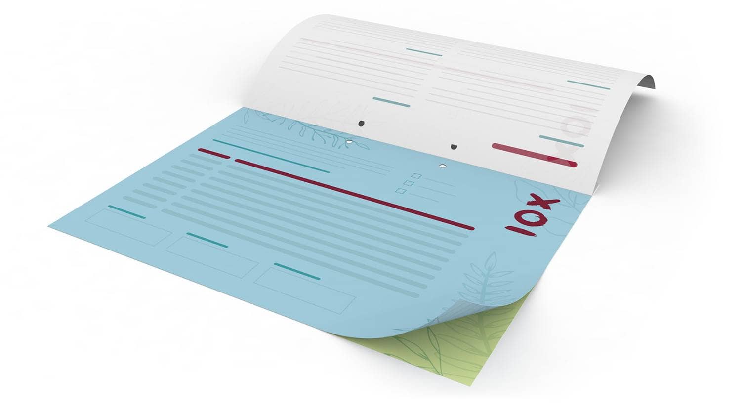 Achterkant doorschrijfsets