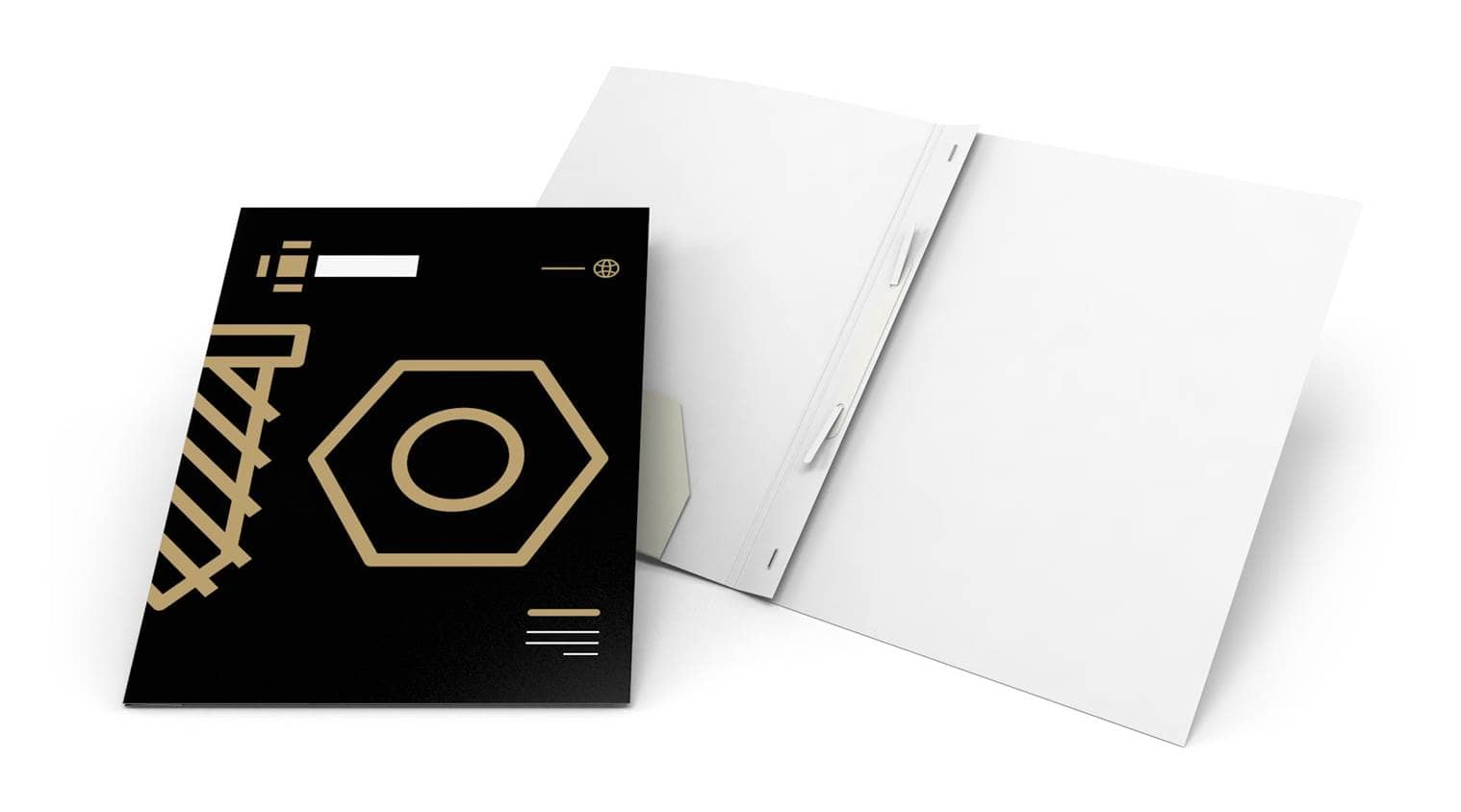 Presentatiemap met insteekhoes en hechtstrip