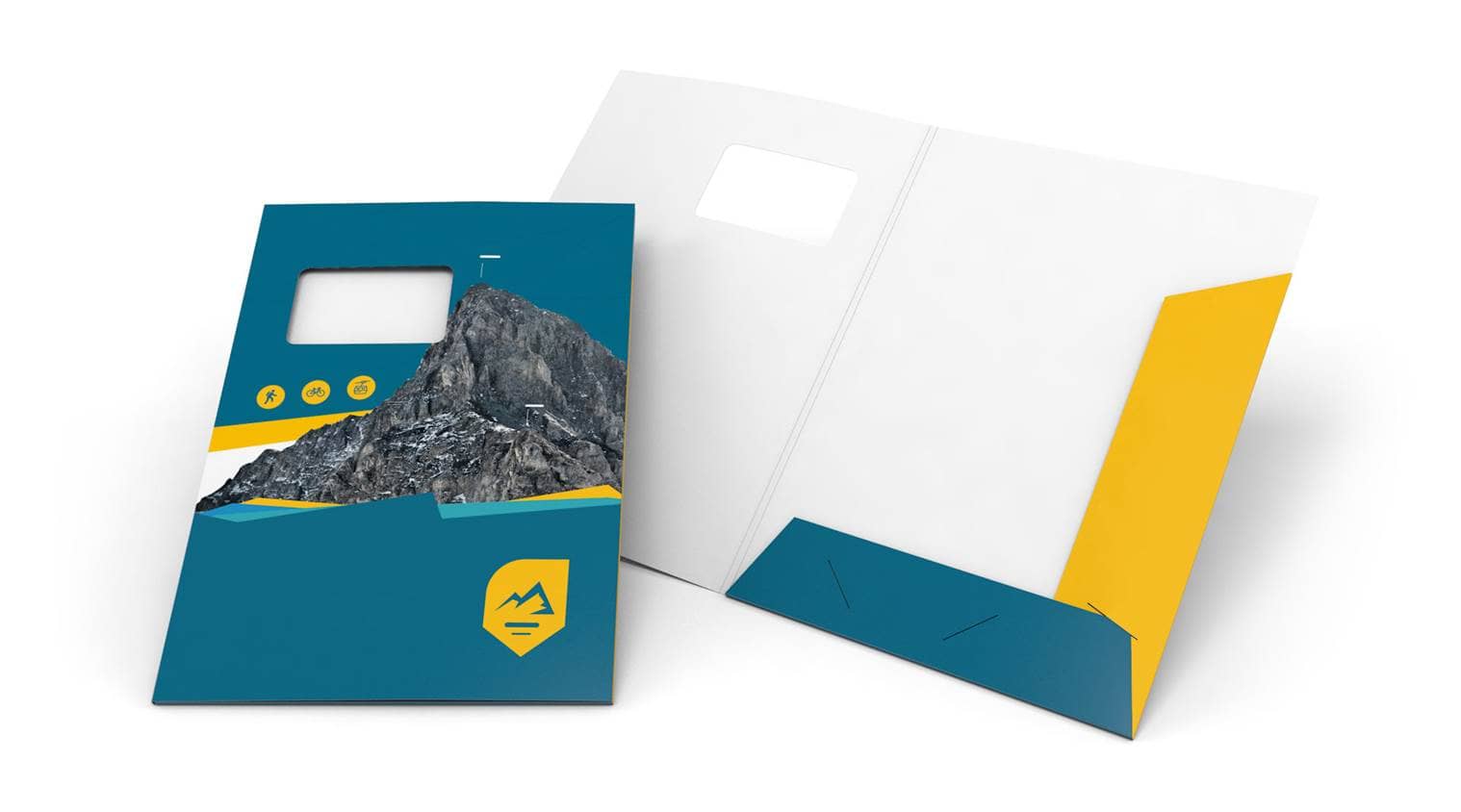 Presentatiemap met twee kleppen en venster