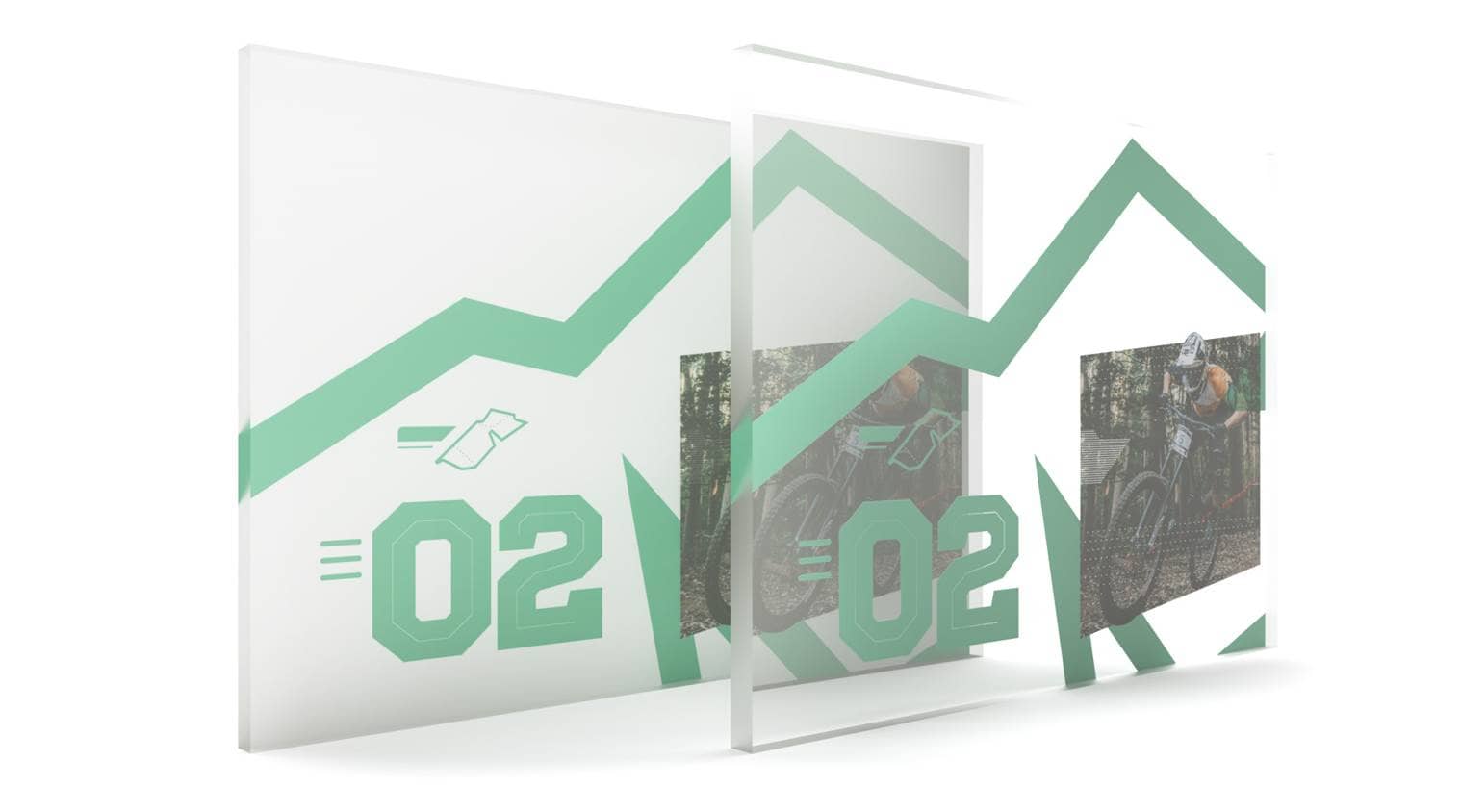 Acryl transparant met witdruk   detail